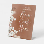 Moderne Terracotta Weißer Blumenzitat Sockelschild (Vorderseite)