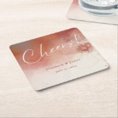 Moderne Terracotta-Wüste Boho Wedding Cheers Rechteckiger Pappuntersetzer (angewinkelt)