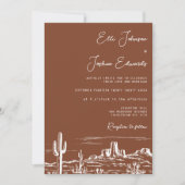 Moderne Terracotta-Wüstenhochzeit Einladung (Vorderseite)
