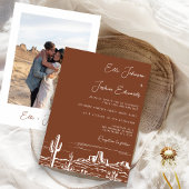 Moderne Terracotta-Wüstenhochzeit Einladung