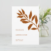 Moderne Terracotta Zwei Tone Botanische Illustrati Save The Date (Stehend Vorderseite)