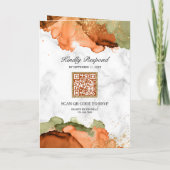 Moderne Terrakotta-Abstrakt-Tinte QR-Code-Hochzeit Einladung (Rückseite)
