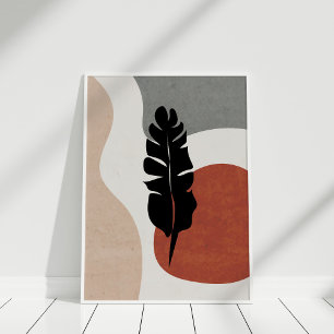 Moderne Terrakotta-Abstrakte Botanische Wandkunst Poster