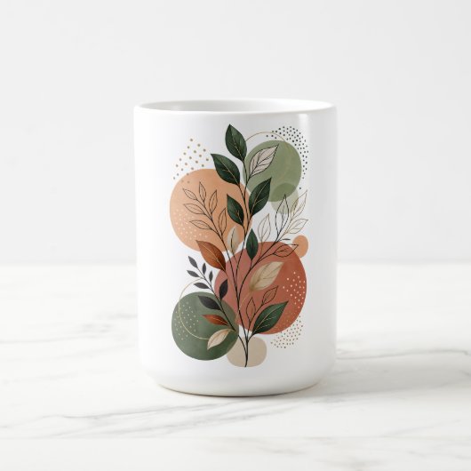 Moderne Terrakotta-Abstraktformen und Botanik Le Kaffeetasse (Mittel)