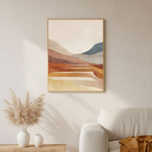 Moderne Terrakotta-Abstraktkunst für neutrale Deko