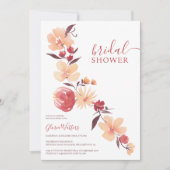 Moderne Terrakotta-beige Blume fallen Brautparty Einladung (Vorderseite)