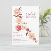 Moderne Terrakotta-beige Blume fallen Brautparty Einladung (Stehend Vorderseite)