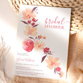 Moderne Terrakotta-beige Blume fallen Brautparty Einladung