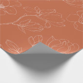 Moderne Terrakotta-Blumenverpackungspapier Geschenkpapier (Ecke)