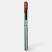 Moderne Terrakotta-Bogen-Teal-Linienkunst im Mitte Case-Mate iPhone Hülle (Hinten/Links)