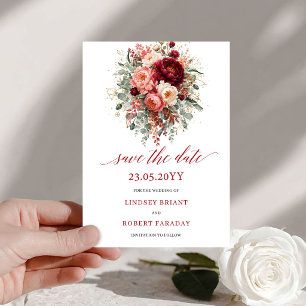 Moderne Terrakotta-Boho-Gold-Save-the-Date-Design Save The Date