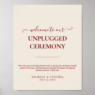 Moderne Terrakotta-Braunorange-Boho-Hochzeit Poster