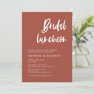 Moderne Terrakotta-Bridal Luncheon Einladung