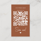 Moderne Terrakotta-Dankeschön-QR-Code Visitenkarte (Rückseite)