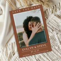 Moderne Terrakotta-Fotos - Heiratsdatumskarte