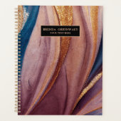 Moderne Terrakotta-Glitzer-Rose Planer (Vorderseite)