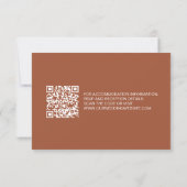 Moderne Terrakotta-Hochzeit QR-Code reservierte Si Einladung (Rückseite)