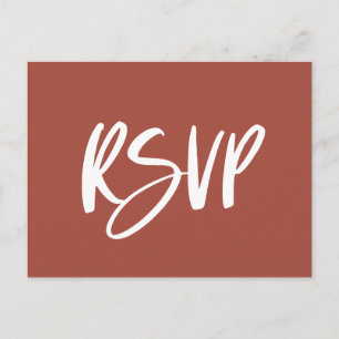 Moderne Terrakotta-Hochzeits-RSVP Postkarte