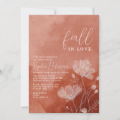 Moderne Terrakotta im Herbst Liebe Brautparty Einladung (Vorderseite)