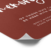 Moderne Terrakotta In liebevoller Erinnerung Hochz Poster (Ecke)