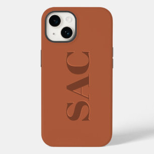 Moderne Terrakotta-Initialen minimal zeitgenössisc iPhone 14 Hülle