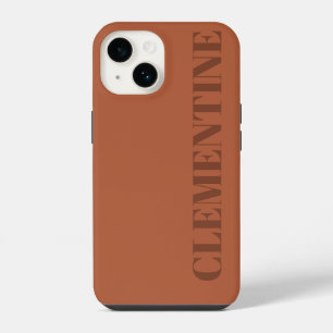 Moderne Terrakotta minimal personalisiert einfach iPhone 14 Hülle