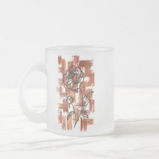 Moderne Terrakotta-Pinselstriche und Tintenrose Fr Mattglastasse