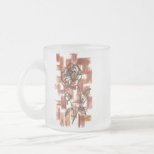 Moderne Terrakotta-Pinselstriche und Tintenrose Fr Mattglastasse