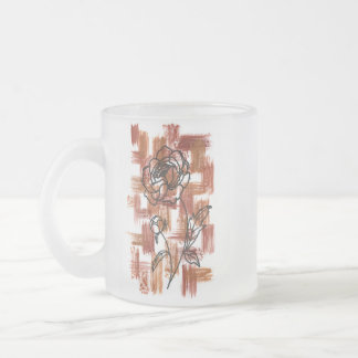 Moderne Terrakotta-Pinselstriche und Tintenrose Fr Mattglastasse