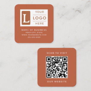 Moderne Terrakotta-QR-Code Minimalistisches benutz Quadratische Visitenkarte
