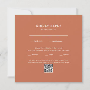 Moderne Terrakotta-Quadrat-Hochzeits-QR-Code-RSVP