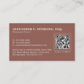 Moderne Terrakotta Roségold QR-Code Professional Visitenkarte (Vorderseite)