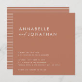 Moderne Terrakotta-Schrift minimalistisch zeitgenö Einladung (Vorne/Hinten)