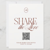 Moderne Terrakotta-Share-the-Love-QR-Code-Schilder (Vorderseite)