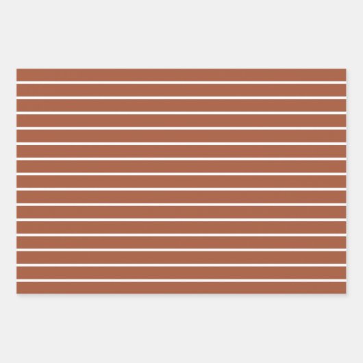 Moderne Terrakotta-Streifen karierte Rastermuster Geschenkpapier Set (Vorderseite 3)