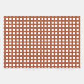 Moderne Terrakotta-Streifen karierte Rastermuster Geschenkpapier Set (Vorderseite 2)