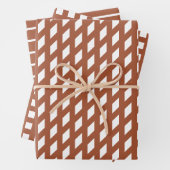 Moderne Terrakotta-Streifen karierte Rastermuster Geschenkpapier Set (Beispiel)