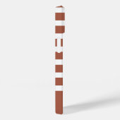 Moderne Terrakotta und weißer Streifen mit Monogra Case-Mate iPhone Hülle (Rückseite / Rechts)