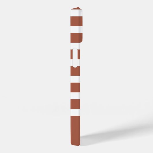 Moderne Terrakotta und weißer Streifen mit Monogra Case-Mate iPhone Hülle (Rückseite / Rechts)