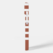 Moderne Terrakotta und weißer Streifen mit Monogra Case-Mate iPhone Hülle (Rückseite / Links)