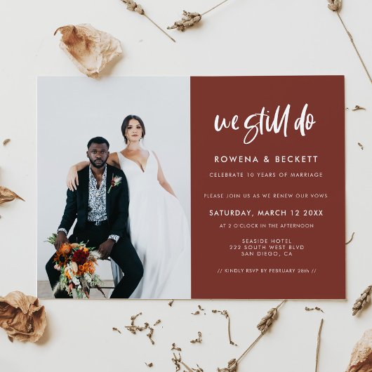 Moderne Terrakotta Wir machen noch Foto zur Erneue Einladung