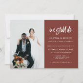 Moderne Terrakotta Wir machen noch Foto zur Erneue Einladung (Vorderseite)