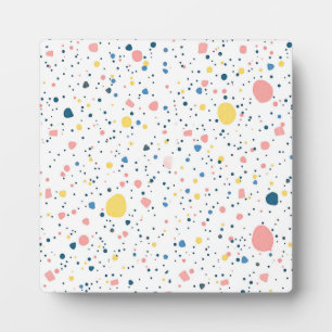 Moderne Terrazzo-Confetti-Punkte-Muster Pastell Fotoplatte