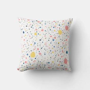 Moderne Terrazzo-Confetti-Punkte-Muster Pastell Kissen
