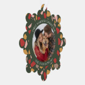 Moderne Terrazzo Erstes Verheiratetes Weihnachtsfe Ornament Karte (Rechts)