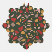 Moderne Terrazzo Erstes Verheiratetes Weihnachtsfe Ornament Karte (Rückseite)