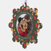 Moderne Terrazzo Erstes Verheiratetes Weihnachtsfe Ornament Karte (Linke Ecke)