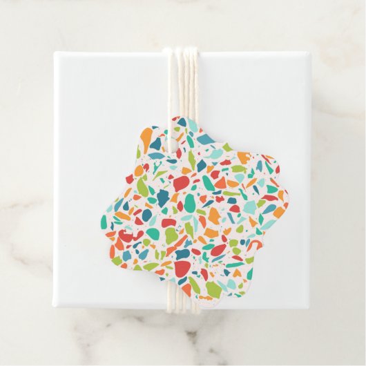 Moderne Terrazzo Farbenfrohe Architektur Designer Geschenkanhänger (Beispiel)