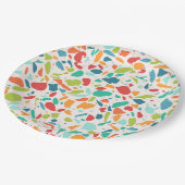 Moderne Terrazzo Farbenfrohe Architektur Designer Pappteller (Schrägansicht)