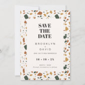 Moderne Terrazzo Foto Save the Date Karte (Vorderseite)